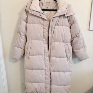 Abercrombie & Fitch Women's Ultra Puffer long Jacket in Cream